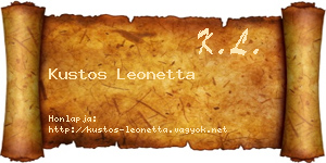 Kustos Leonetta névjegykártya